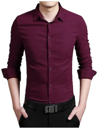 Buy US PEPPER Men Slim fit Formal Shirt - Maroon Online at Low .