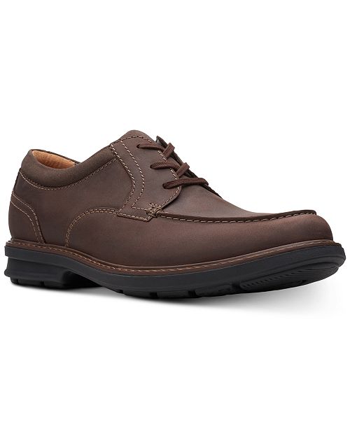Clarks Men's Rendell Walk Dark Brown Leather Casual Lace-Up Shoes .