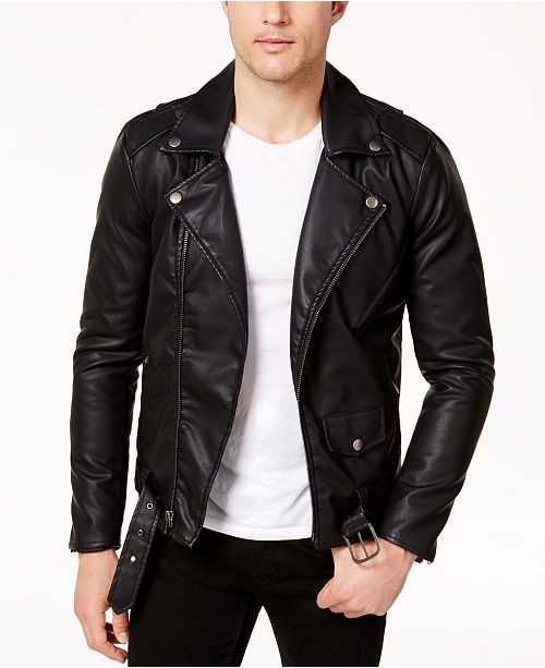 Ring of Fire Men's Retro Faux Leather Jacket, Created for Macy's .