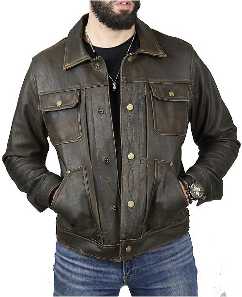 Frye Men's Leather Trucker Jacket & Reviews - Coats & Jackets .