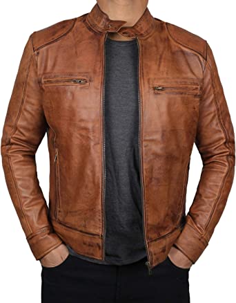 Brown Leather Jacket Men - Real Lambskin Mens Leather Jackets at .