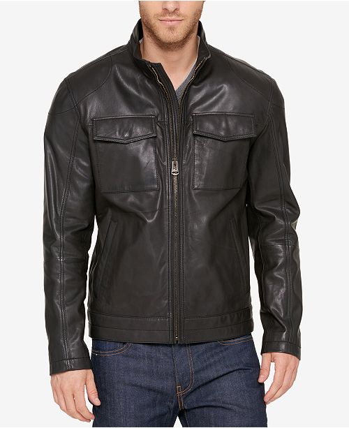 Cole Haan Men's Leather Trucker Jacket & Reviews - Coats & Jackets .