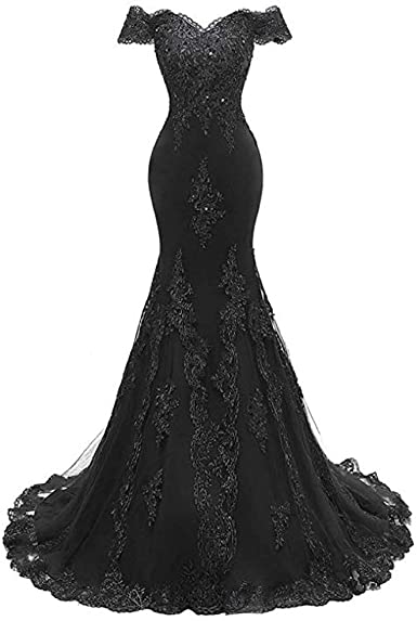 Amazon.com: yuanbaokj Women's Off Lace Mermaid Prom Dress Long .