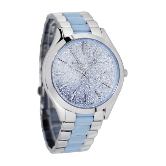 Michael Kors Accessories | Baby Blue Pave Slim Runway Watch | Poshma