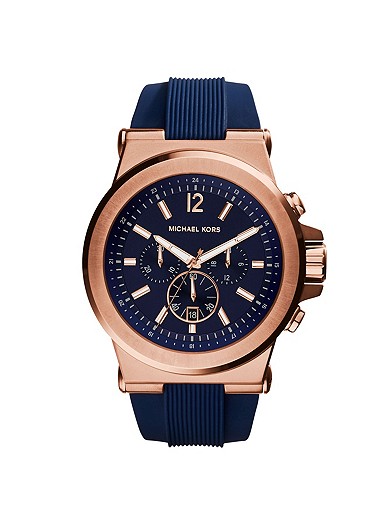 Oversized Dylan Rose Gold-tone And Silicone Watch | Michael Ko