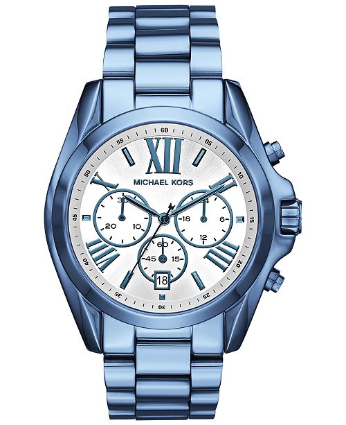 Michael Kors Women's Chronograph Bradshaw Ocean Blue Stainless .