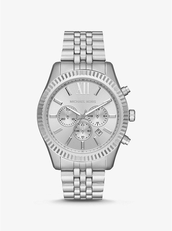 Oversized Lexington Silver-tone Aluminum Watch | Michael Ko