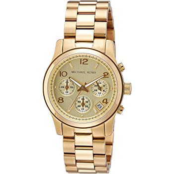 Amazon.com: Michael Kors Midsized Chronograph Gold Tone Womens .