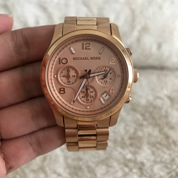 Michael Kors Accessories | Rose Gold Chronograph Watch Mk5128 .