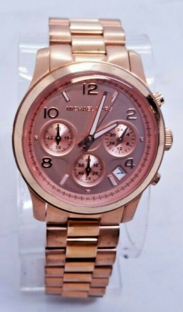 Michael Kors Runway Chronograph Rose Gold Womens Watch MK5128 F47 .