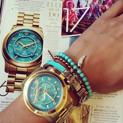 Michael Kors Turquoise Gold Watch...you know, if the day ever .