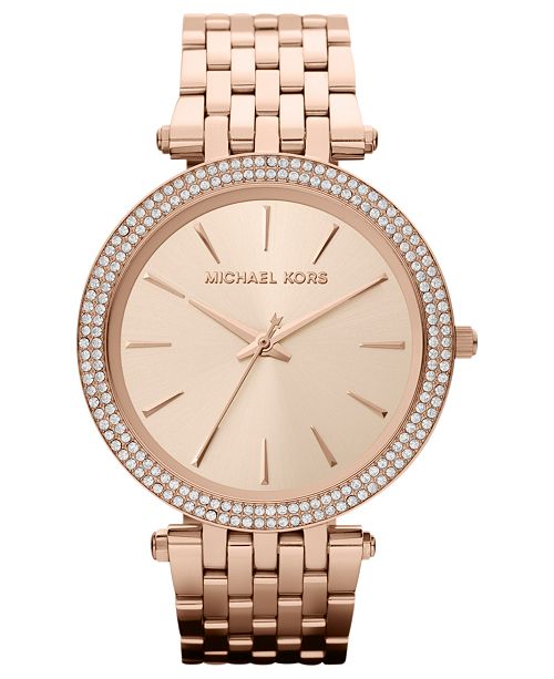 Michael Kors Women's Darci Rose Gold-Tone Stainless Steel Bracelet .