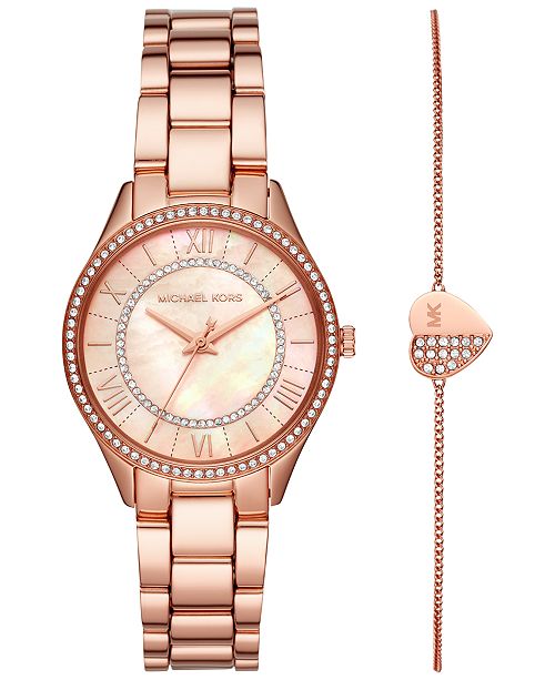 Michael Kors Women's Mini Lauryn Rose Gold-Tone Stainless Steel .