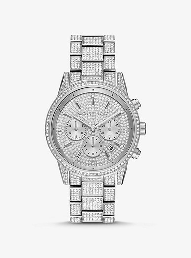 Ritz Pavé Silver-tone Watch | Michael Ko