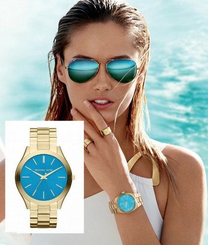 Michael Kors] I love this gold/turquoise watch, but it is for .