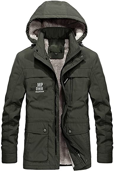 Modern Fantasy Men's Winter Thicken Coat Warm Fleece Military .