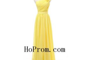 Light Yellow Prom Dress,One Shoulder Prom Dresses,Evening Dress .