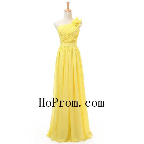 Light Yellow Prom Dress,One Shoulder Prom Dresses,Evening Dress .