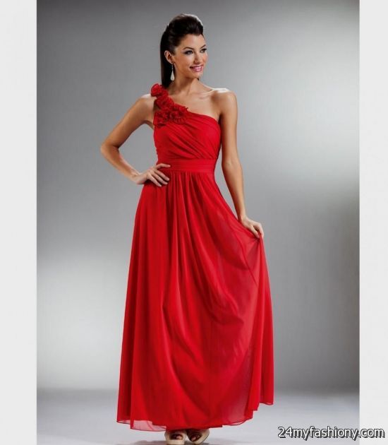 red one shoulder prom dress looks | B2B Fashi
