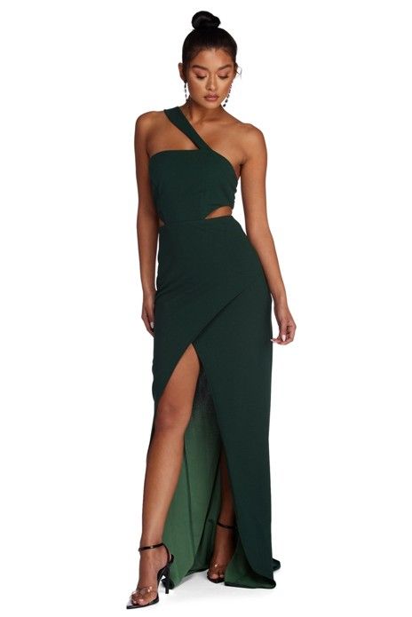 Erica Hunter Green Formal One Shoulder Dress | Prom dresses .