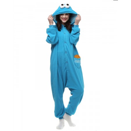 Cookie Monster Kigurumi Onesie Pajamas Animal Costumes For Women & M