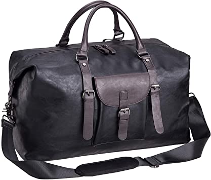 Amazon.com | Oversized Leather Travel Duffel Bag, Weekender .