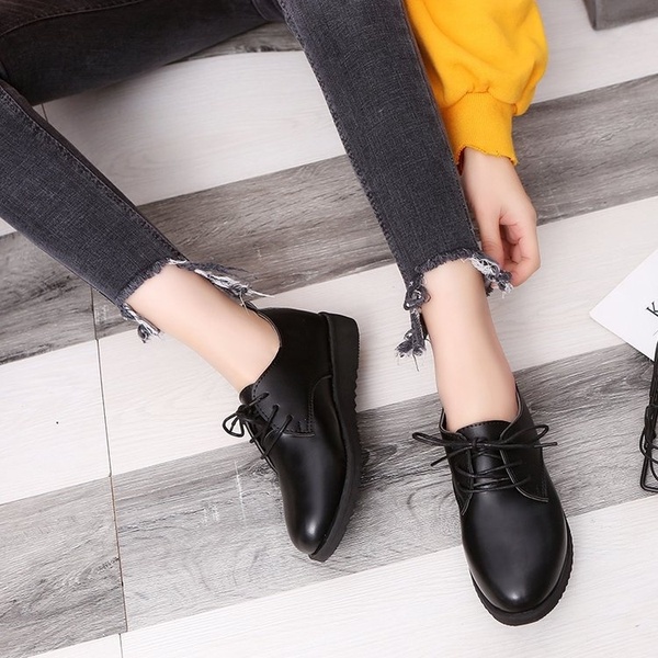 Flats British Style Oxford Shoes Women Spring Soft Leather Oxfords .