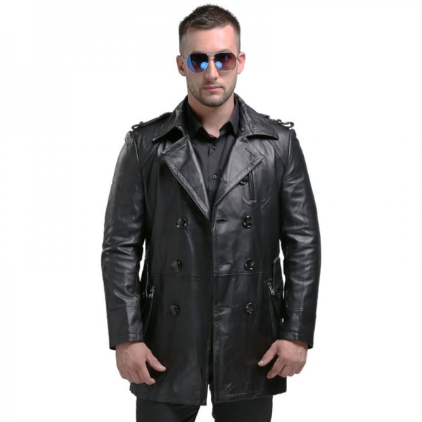Leather Pea Coat For Men | Premium Genuine Leather Rather Than Wo