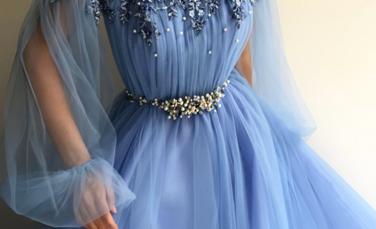 Petite Blue Hot Long 2018 Prom Dress Sexy Slit | la