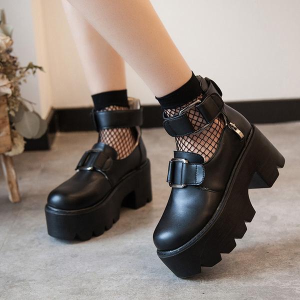 Black punk platform shoes · Women Fashion · Online Store Powered .