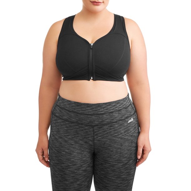 Athletic Works - Athletic Works Women's Plus Size Zip Front Bra .