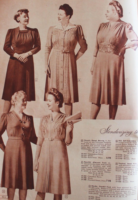 1940s Plus Size Clothing: Dresses Histo