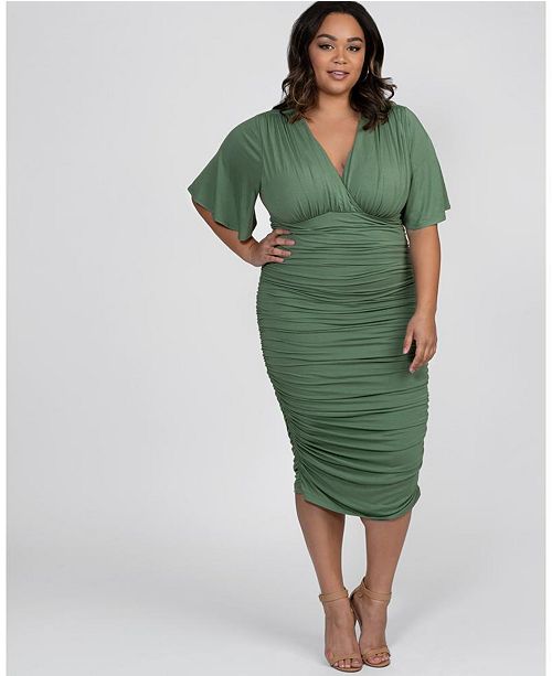 Kiyonna Women's Plus Size Rumor Ruched Dress & Reviews .