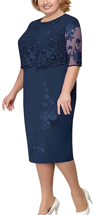 Amazon.com: Hemlock Women Plus Size Dress Mother of Bride Dress .