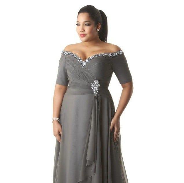 Platinum Grey Plus Size Evening Dresses from The Darius Collecti