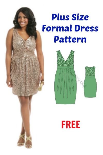Plus Size Formal Dress Pattern FREE - My Handmade Space | Formal .