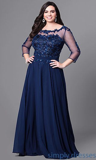 Shop long plus-size prom dresses with sleeves at Simply Dresses .