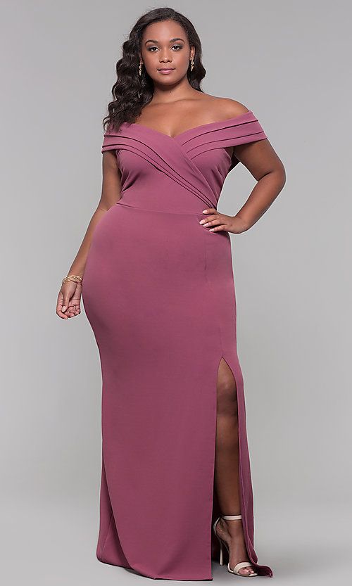 Black Off-the-Shoulder Long Plus-Size Formal Dress | Plus size .