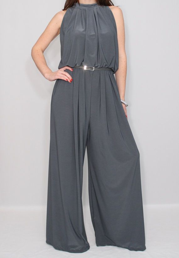 Jumpsuit wedding jumpsuit women grey jumpsuit plus size jumpsuit .