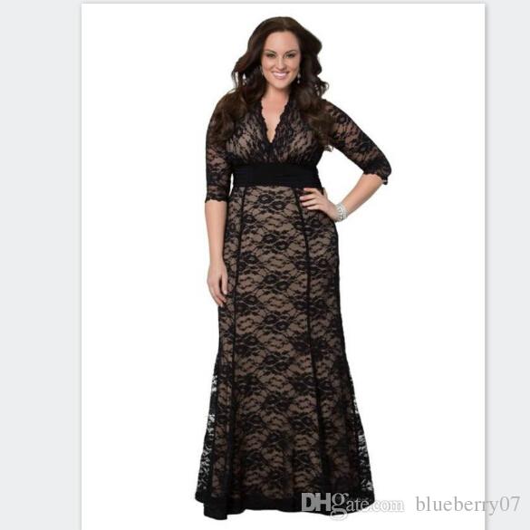 Black Lace Plus Size Maxi Dress – Fashion dress