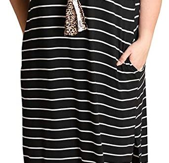 Yskkt Womens Plus Size Maxi Dresses Striped V Neck Short Sleeve T .