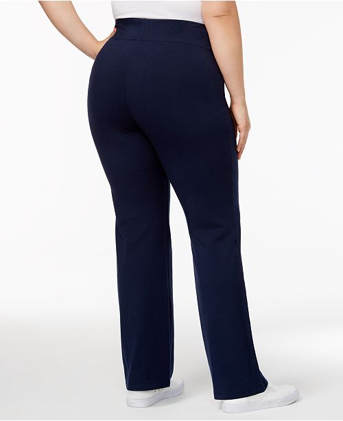 Style & Co Plus Size Tummy-Control Bootcut Yoga Pants, Created for .