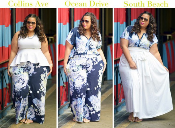 garner style, blogger, curvy, plus size pants, floral, peplum .