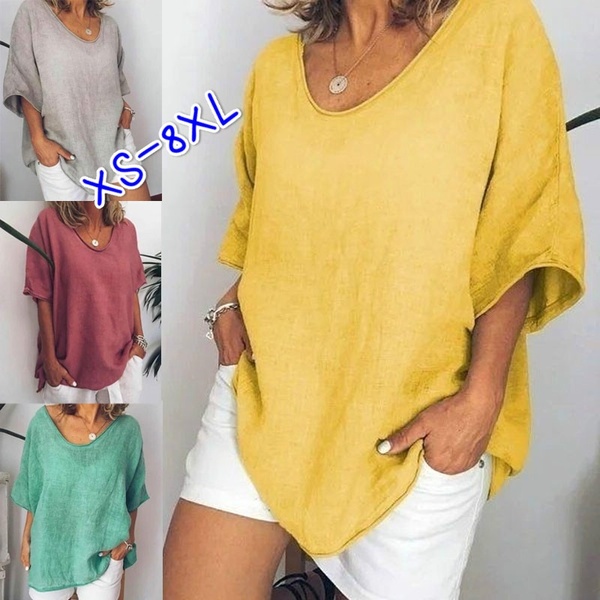 Plus Size Fashion Tops Summer Clothes Women's Casual Short Sleeve .