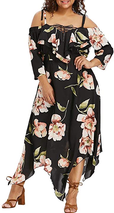 Amazon.com: 2019 New!Summer Plus Size Dresses,Women Casual Floral .