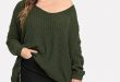 Plus V Neck Solid Oversized Sweater | Plus size sweaters, Fashion .