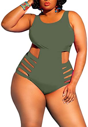 Yskkt Womens Plus Size Swimwear One Piece High Waist Swimsuits .