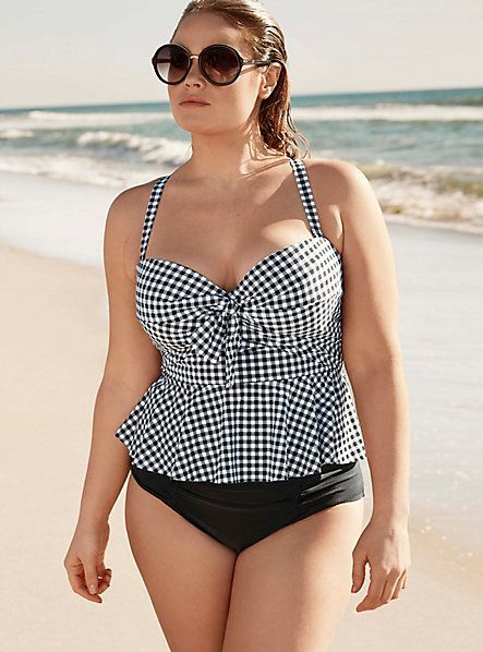 Plus Size Peplum Tankini Swimsuit | Plus size bikini, Plus size .