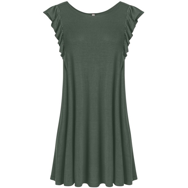 Simlu - Women's Sleeveless Tunic Flowy Tank Top Plus Size Tunics .