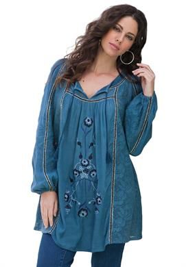 Boho Tunic | Plus Size Long Sleeve | Roamans | Plus size bohemian .